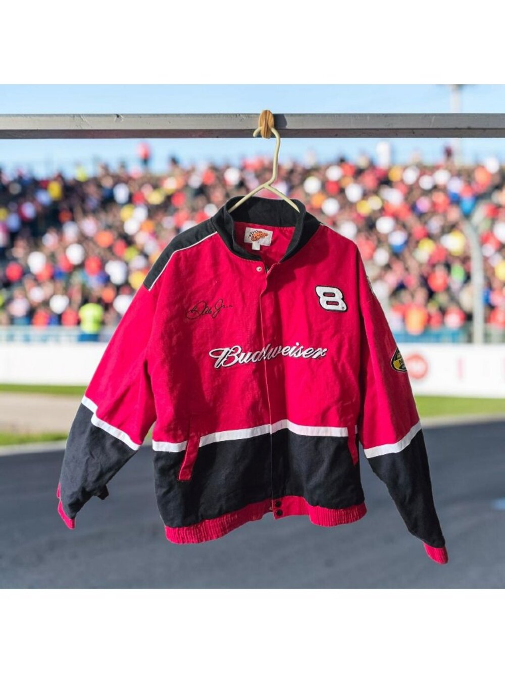 Dale Jr. NASCAR Budweiser Vintage Jacket Red & Black XL Winners Circle Racing